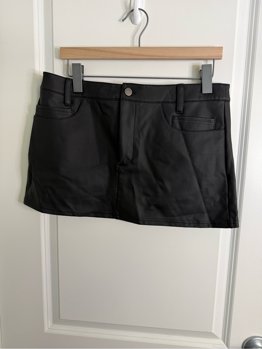 Black Faux Leather Mini Skirt